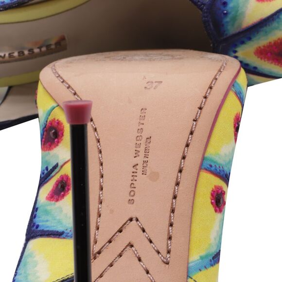 Sophia Webster Embellished Slingback Pumps in Multicolor Satin - Picture 2 of 10
